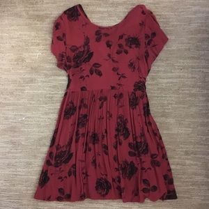 Red Floral Print Dress